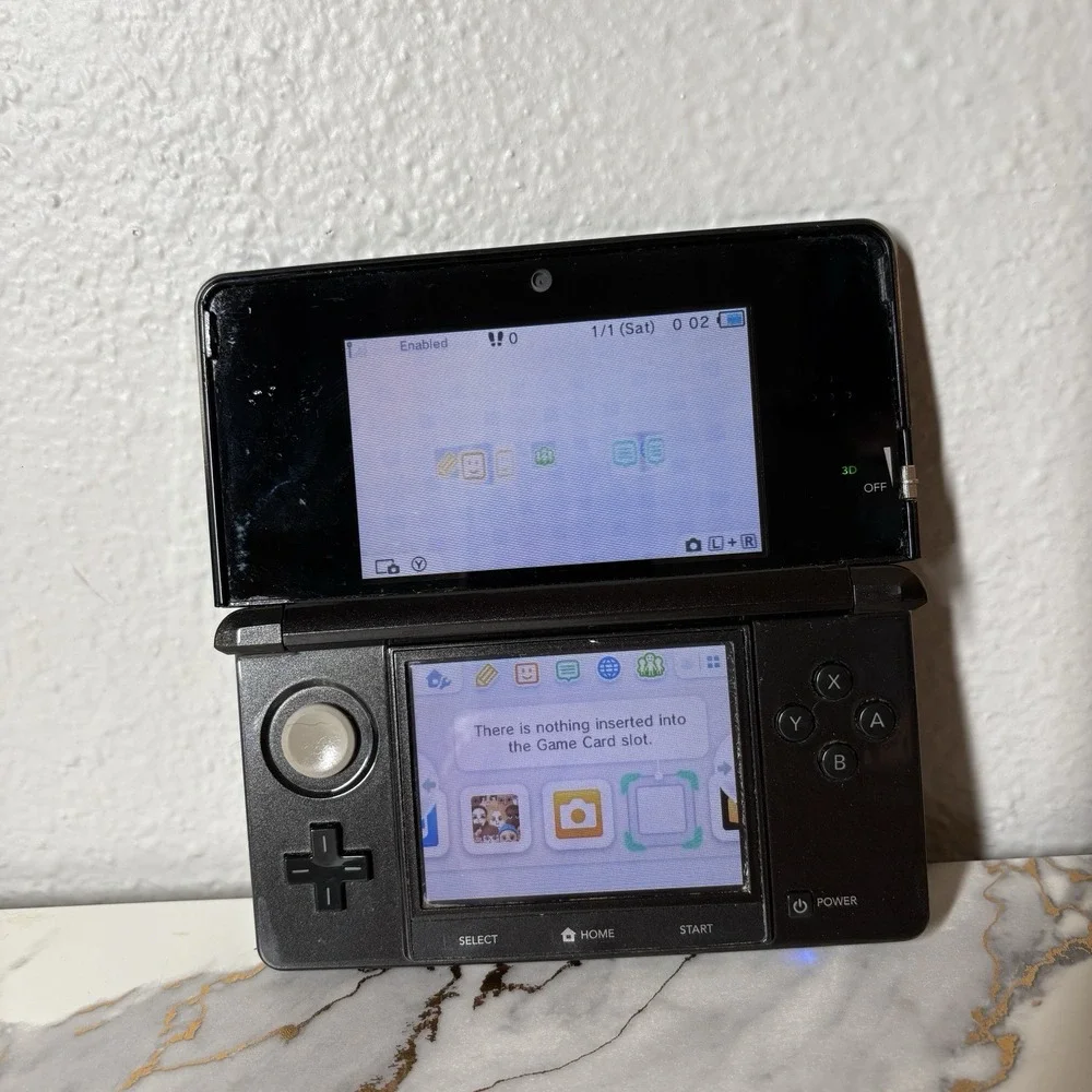 Nintendo 3DS Cosmo Black CTR-001 USA Fully Tested Working w/ Stylus Charger